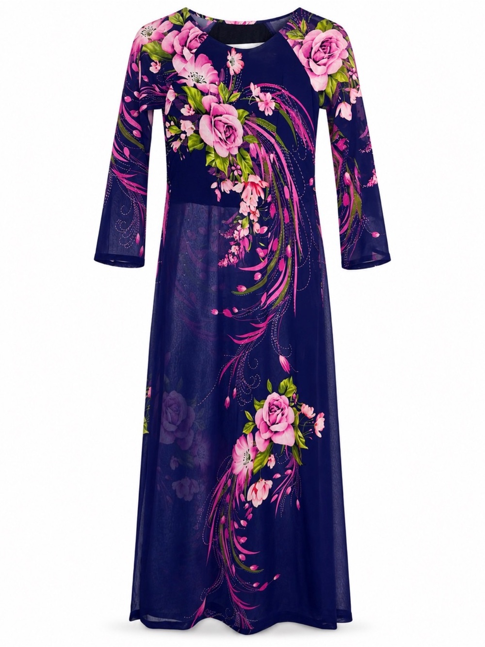 Handmade Vietnamese áo dài purple (chest 84cm, waist 70cm) no pants